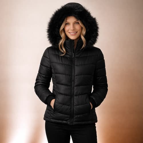 Jaqueta Feminina Puffer Bobojaco Capuz Nylon